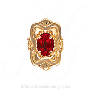 GS459 G - 14 Karat Gold Garnet Slide 